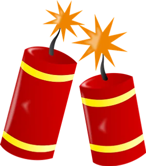 Animated Firecrackers Illustration PNG Image