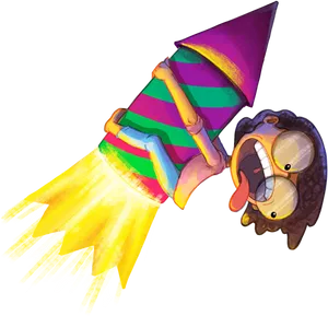 Animated Firework Rocket Ride PNG Image