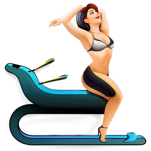 Animated Fitness Enthusiaston Treadmill PNG Image