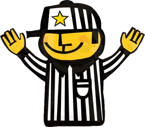 Animated Football Referee Smiley PNG Image