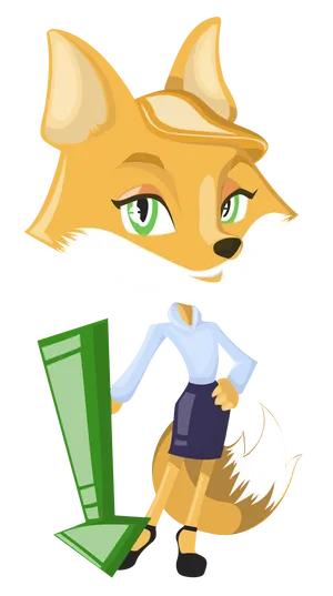 Animated Fox Character With Checkmark PNG Image