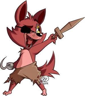 Animated Foxy Pirate Character PNG Image