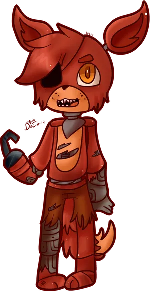 Animated Foxy Pirate Figure PNG Image