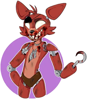 Animated Foxy Pirate Robot PNG Image