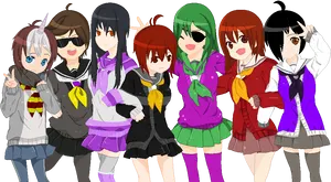 Animated_ Friends_ Group_ Pose PNG Image