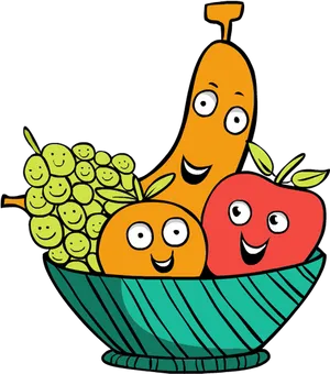 Animated Fruit Basket Friends PNG Image