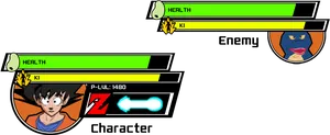 Animated Game Healthand Character Bars PNG