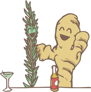 Animated Gingerand Rosemary Celebration PNG Image