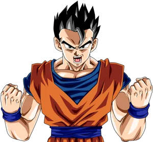 Animated Gohan Readyfor Battle PNG Image