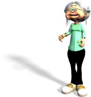 Animated Grandma Character PNG Image