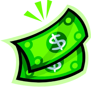 Animated Green Dollar Bill PNG Image