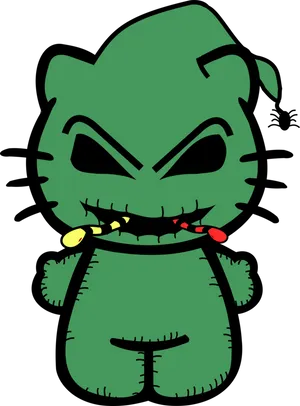 Animated Green Monster Cartoon PNG Image