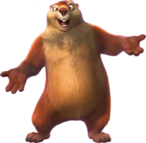 Animated Groundhog Character PNG Image