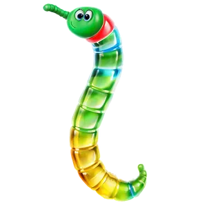 Animated Gummy Worm Character Png 06132024 PNG Image