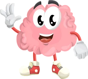 Animated Happy Brain Character PNG Image