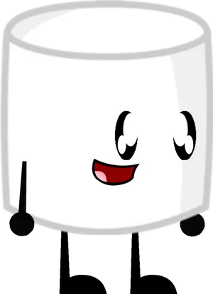 Animated Happy Marshmallow Character PNG Image