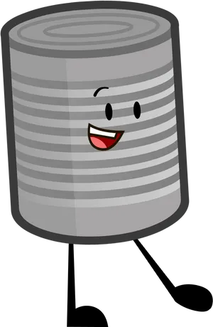 Animated Happy Tin Can Character PNG Image