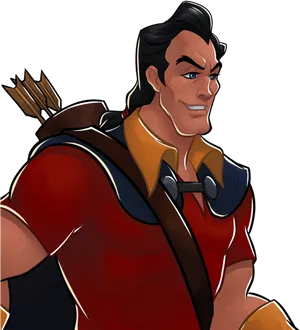 Animated Heroic Archer Portrait PNG Image