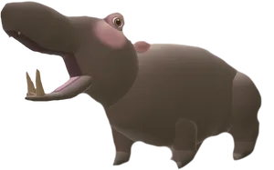 Animated Hippopotamus Character PNG Image