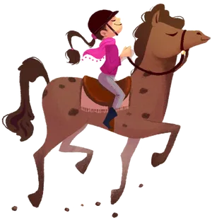 Animated Horseback Riding PNG Image