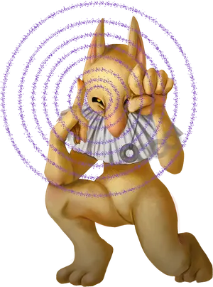 Animated Hypnosis Spiral Creature PNG Image