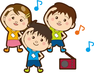 Animated Kids Aerobics Class PNG Image