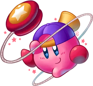 Animated Kirby With Yoyo PNG Image