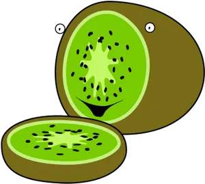 Animated Kiwi Fruit Character PNG Image