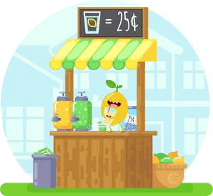 Animated Lemonade Stand Illustration PNG Image