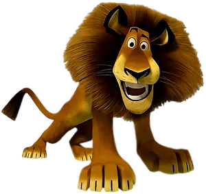 Animated Lion Character Smiling PNG Image