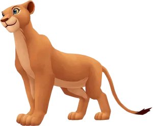 Animated Lion Cub Standing PNG Image