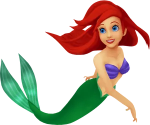 Animated Little Mermaid Ariel PNG Image