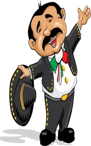 Animated Mariachi Singer Cartoon.png PNG Image