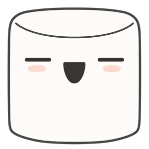 Animated Marshmallow Face Graphic PNG Image