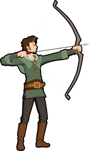 Animated Medieval Archer Readyto Shoot PNG Image