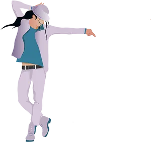 Animated Michael Jackson Dance Pose PNG Image