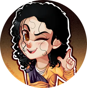 Animated Michael Jackson Winking PNG Image