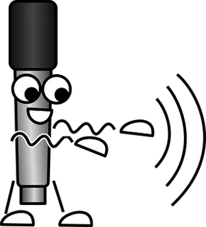 Animated Microphone Character PNG