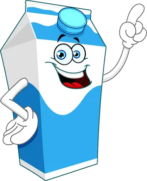 Animated Milk Carton Character PNG Image