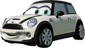 Animated Mini Cooper With Eyes PNG Image