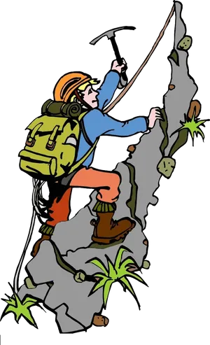 Animated Mountain Climber Adventure PNG Image