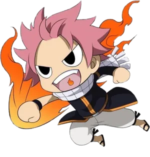 Animated Natsu Fire Dragon Roar PNG Image