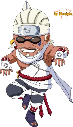 Animated Ninja Character Pose PNG Image