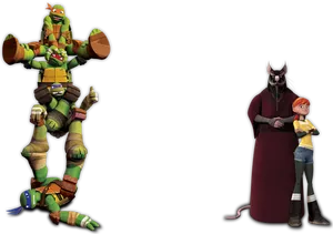 Animated_ Ninja_ Turtles_and_ Characters PNG Image