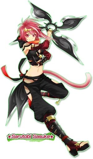 Animated Ninjawith Scythe PNG Image