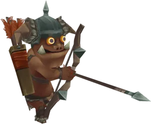 Animated Orc Archer Character PNG Image