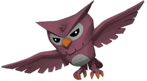 Animated Owl Character Flying PNG Image