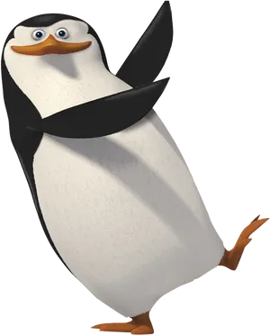 Animated Penguin Waving PNG Image