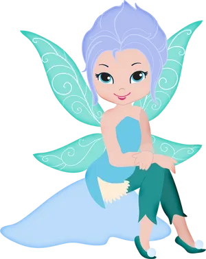 Animated Periwinkle Fairy Sitting PNG Image