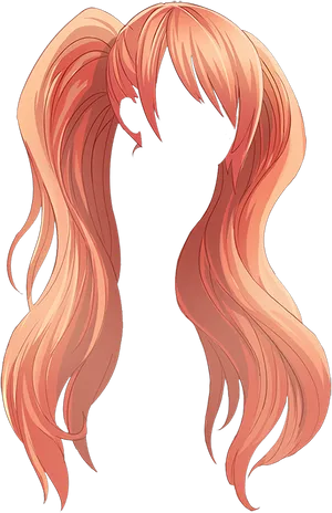 Animated Pink Hair Wig Design PNG Image